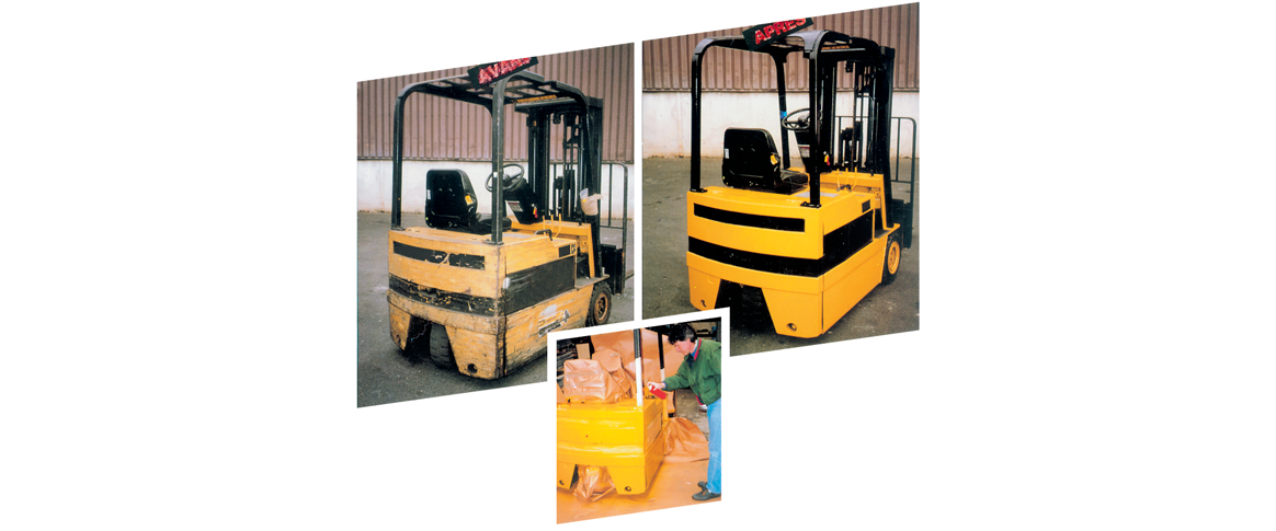 Pintura para retoques de maquinaria