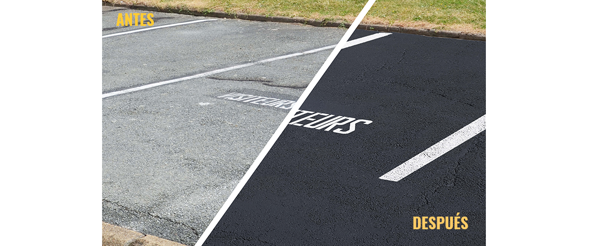Aplicación sellador de asfalto Black Parking