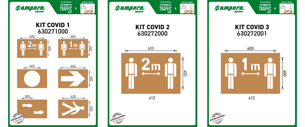Plantillas señalizacion distancia seguridad Covid-19