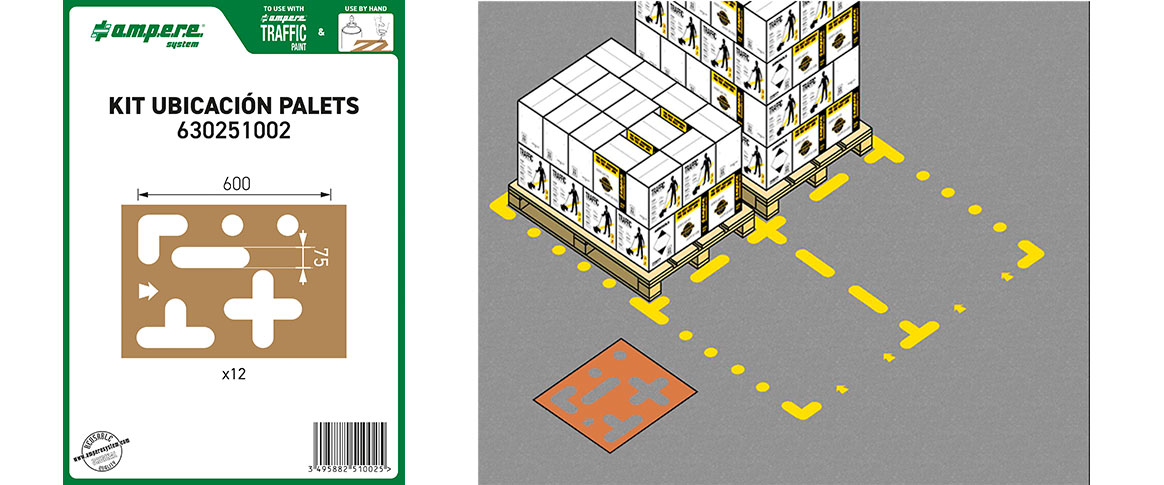 Plantillas para señalizar ubicación palets